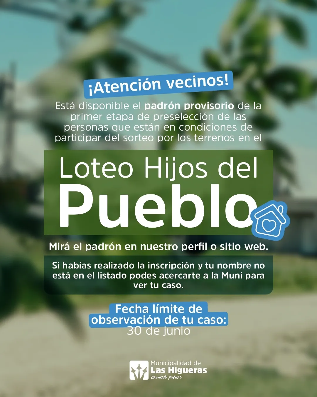 Imagen de la noticia: Loteo Hijos del Pueblo