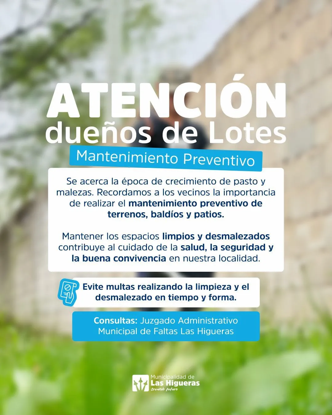 📢 Atención, vecinos y dueños de lotes...